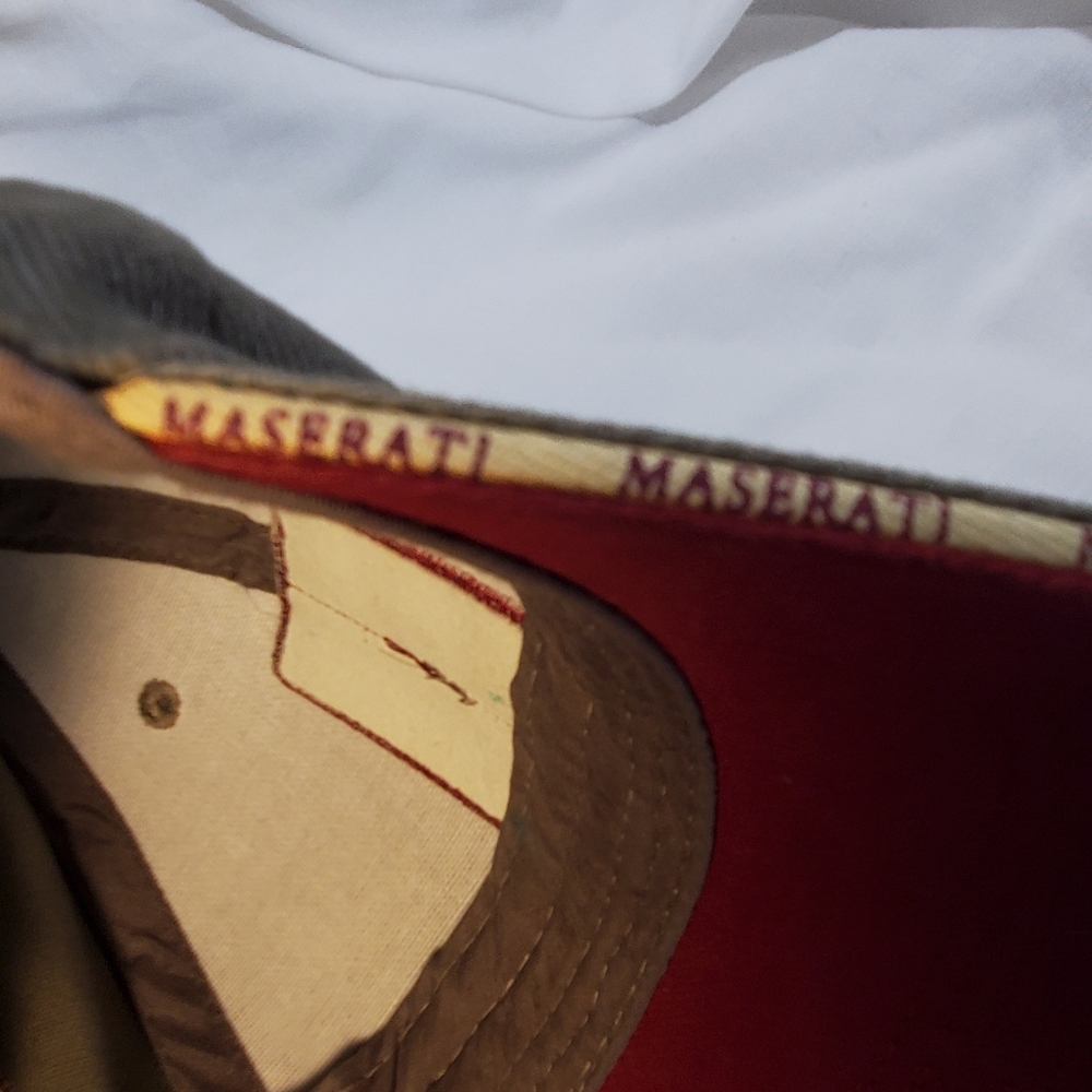 Maserati Gray Trident Cap Brushed Twill  Cotton Buckle and Grommet Tuck In - Picture 4 of 6